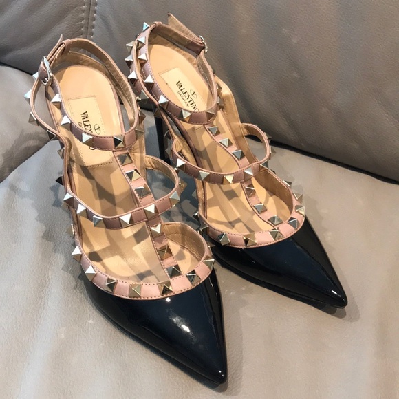 VALENTINO GARAVANI ROCKSTUD T-STRAP PUMPS - Picture 6 of 8